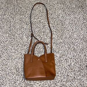 Brown, faux leather/suede Purse with shoulder/hand Straps
